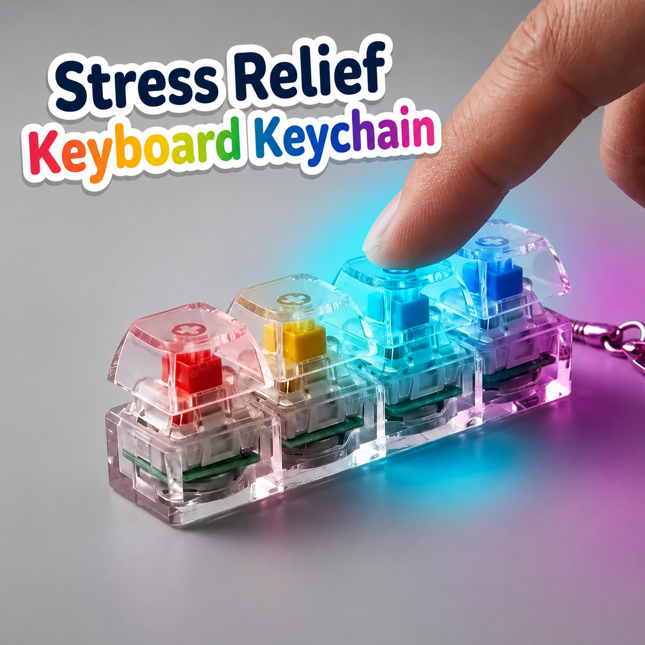 stress relief keyboard mechanical keychain