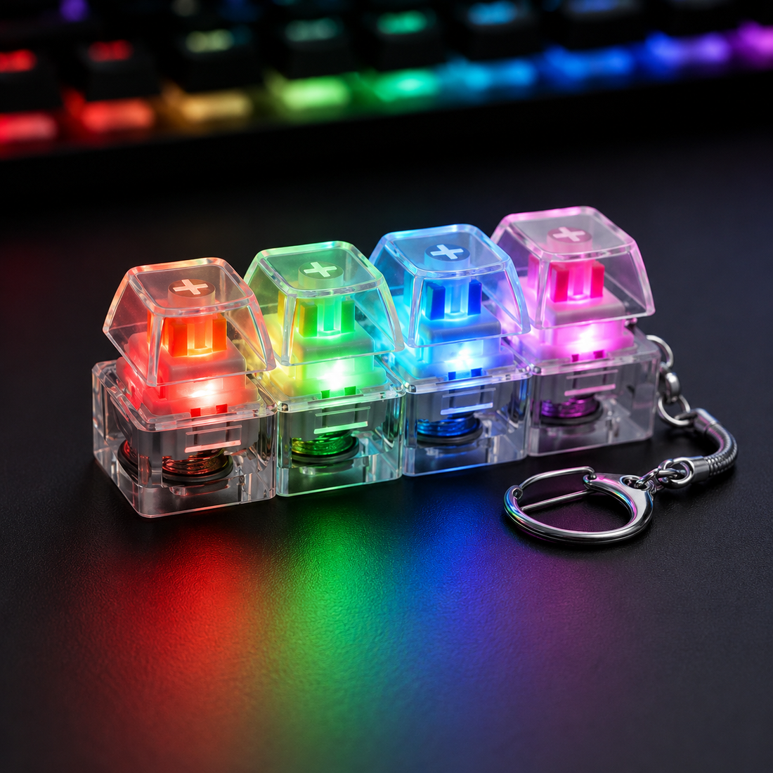 stress relief keyboard mechanical keychain