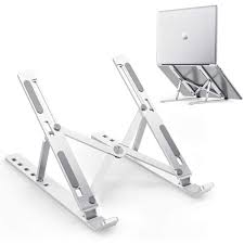 Adjustable Foldable Aluminium Laptop Stand With 7 Hooks