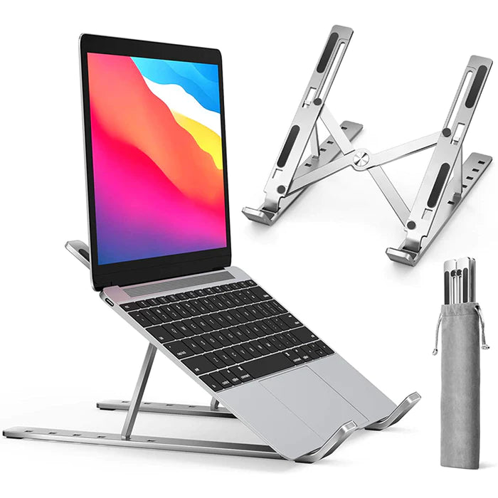 Adjustable Foldable Aluminium Laptop Stand With 7 Hooks