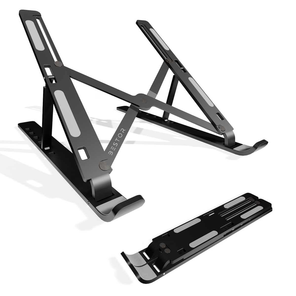 Adjustable Foldable Aluminium Laptop Stand With 7 Hooks
